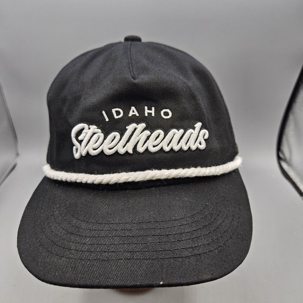 Idaho Steelheads Melon Wear Snapback Hat Cap Black White Rope Hockey Minors ECHL